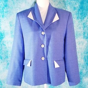 VTG 80s Henry- Lee Blue and White Blazer Jacket